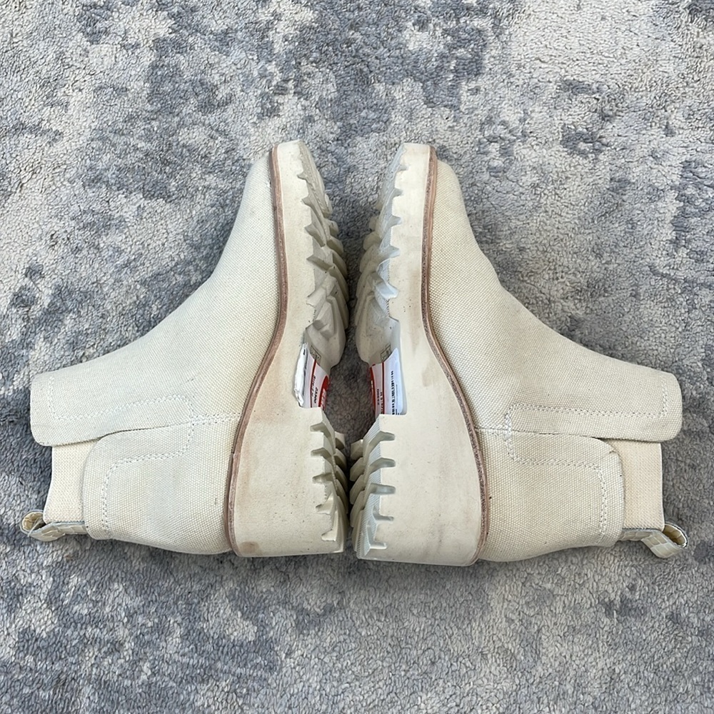 New Dolce Vita Huey Booties Ankle Boot Cream Sandstone Canvas Sz 6 - Picture 6 of 16